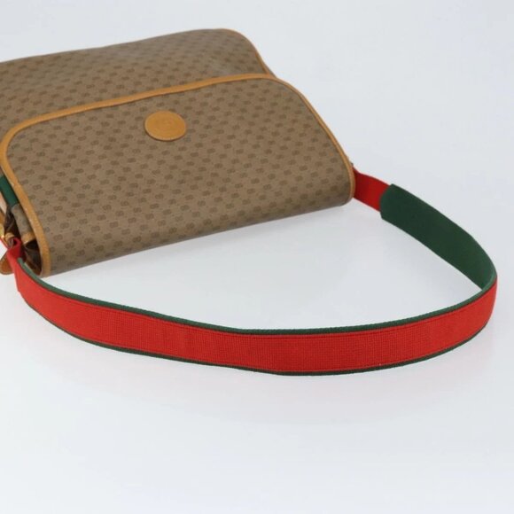 GUCCI Micro GG Supreme Web Sherry Line Bag PVC Beige 019 39 0151 Auth gh1131 - Picture 8 of 16